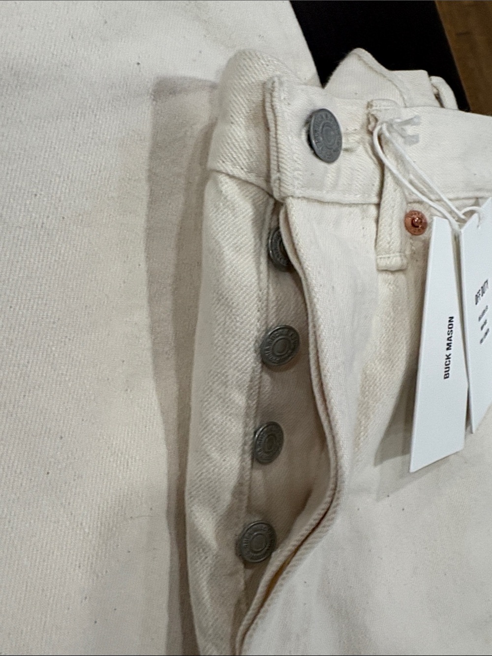 Buck Mason NWT Women’s N008 Off Duty Jean Japanese Seeded Natural Denim Size 23 - Picture 3 of 16